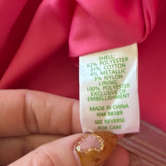Lilly Pulitzer Strapless Pink and Gold Dress Size 4 - Picture 3 of 7